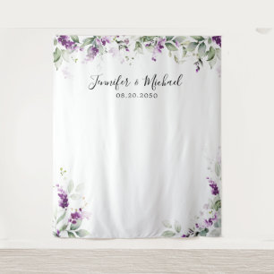 Purple Greenery Lavender Wedding Backdrops Tapestry