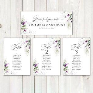 Purple Greenery Lavender Wedding Head Table Sign