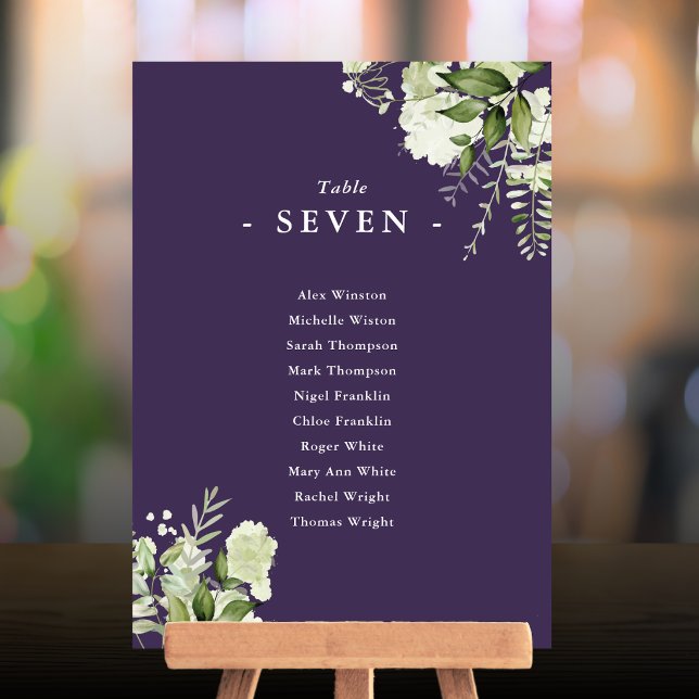 Purple Greenery Seating Plan Table Number (Purple Greenery Seating Plan Table Number)