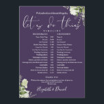 Purple Greenery Wedding Schedule Timeline Programme<br><div class="desc">This stylish purple greenery floral wedding schedule-timeline can be personalized with your wedding details in chic typography. Designed by Thisisnotme©</div>