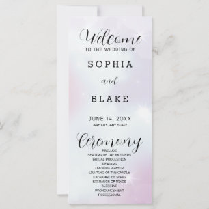 Purple Grey and White Modern Wedding Program