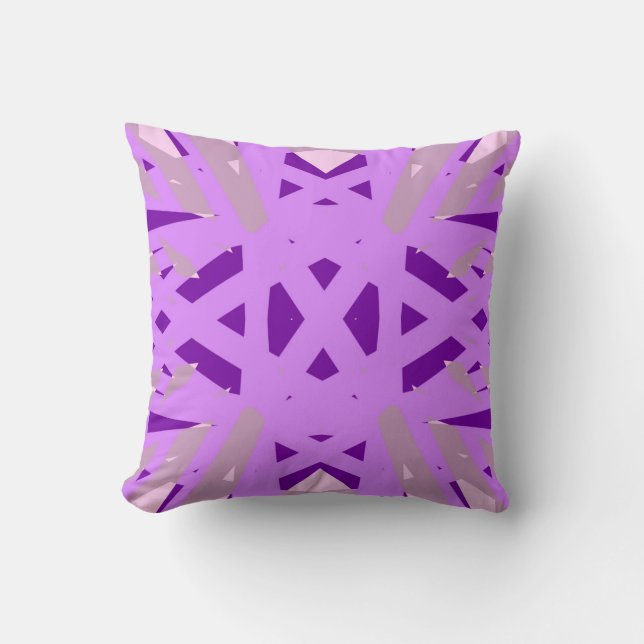 Purple Grey Art Deco Lattice Pattern Baby Girl Cushion (Front)