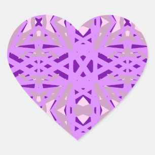 Purple Grey Art Deco Valentine Engagement Fun Love Heart Sticker