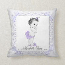 Purple Grey Baby Girl Nursery Baby Pillow