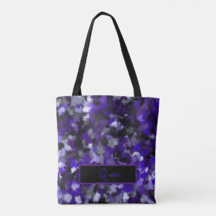 Purple, Grey, Black and Blue Abstract Tote Bag