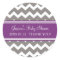 Purple Grey Chevron Baby Shower Favour Stickers