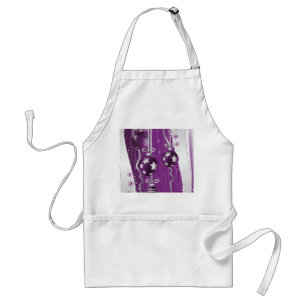 Purple, grey Christmas balls stars and snowflakes Standard Apron
