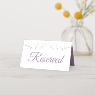 Purple & Grey Elegant Wedding Reserved Place Card