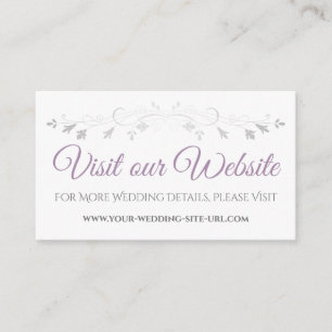 Purple Grey Elegant Wedding Visit Our Website Card