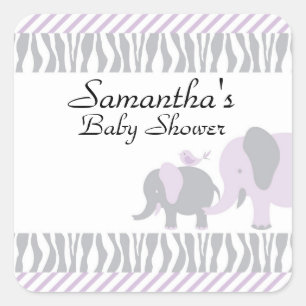 Purple & Grey Elephant Stickers