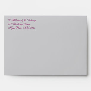 Purple, Grey Floral, Hearts Envelope for 5x7 Sizes