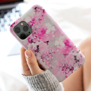 Purple grey floral watercolor romantic flowers pat Case-Mate iPhone case