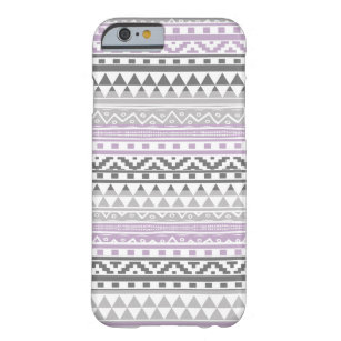 Purple Grey Geometric Aztec Tribal Print Pattern Barely There iPhone 6 Case