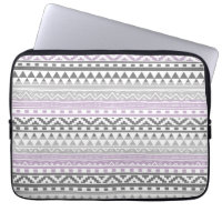 Purple Grey Geometric Aztec Tribal Print Pattern