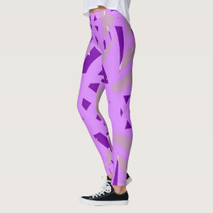 Purple Grey Gray Art Deco Pattern Yoga Valentine Leggings