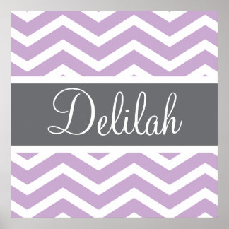 Purple Grey Grey Chevron Custom Poster