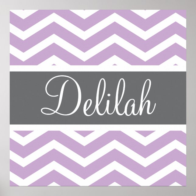 Purple Grey Grey Chevron Custom Poster (Front)