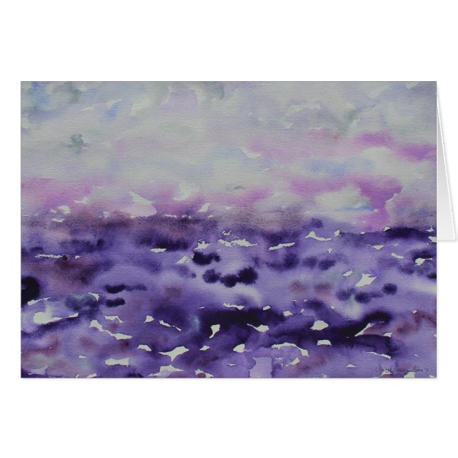 Purple Grey Impressionist Watercolor Landscape (Front Horizontal)