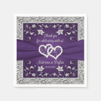 Purple, Grey Love Hearts Wedding