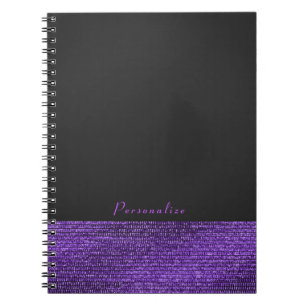 Purple & Grey Modern Glam Sequins Elegant Chic Notebook