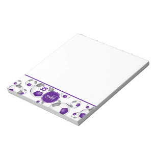 purple grey soccer balls pattern accent  notepad