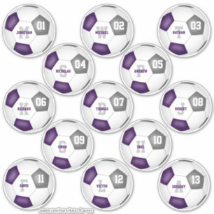 purple grey soccer team colours 13 players