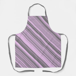 Purple Grey Stripes Apron