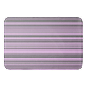 Purple Grey Stripes Bath Mat