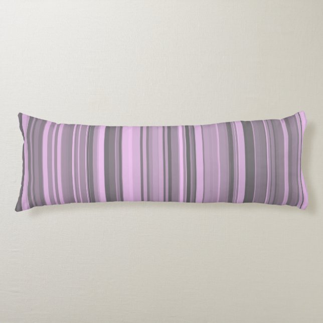 Purple Grey Stripes Body Cushion (Front)