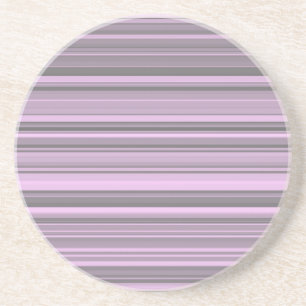 Purple Grey Stripes Coaster