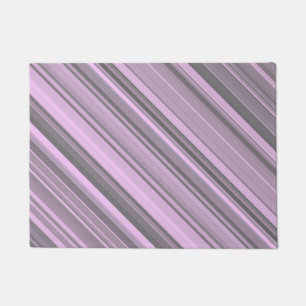 Purple Grey Stripes Doormat