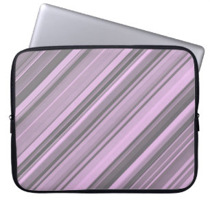 Purple Grey Stripes Laptop Sleeve