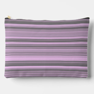 Purple Grey Stripes Large Accessory Pouch
