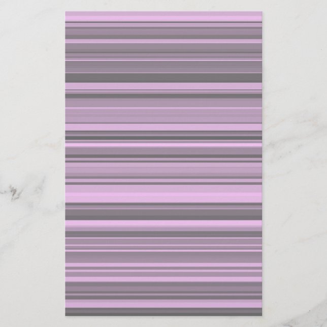 Purple Grey Stripes Stationery (Front)