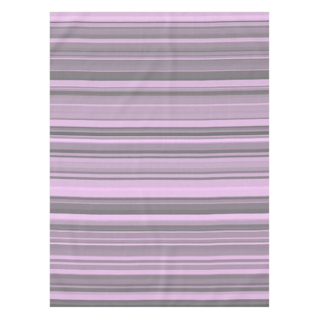 Purple Grey Stripes Tablecloth (Front)
