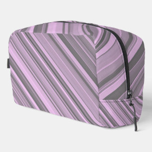 Purple Grey Stripes Toiletry Bag