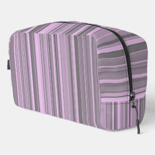 Purple Grey Stripes Toiletry Bag
