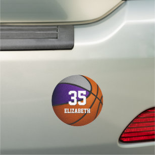 purple grey team colours realistic basketball car magnet