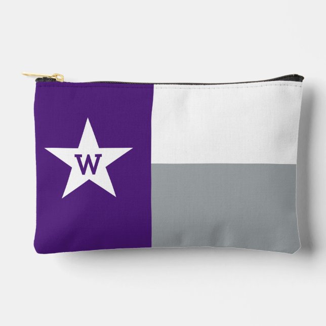 Purple & Grey Texas Flag Accessory Pouch (Front)