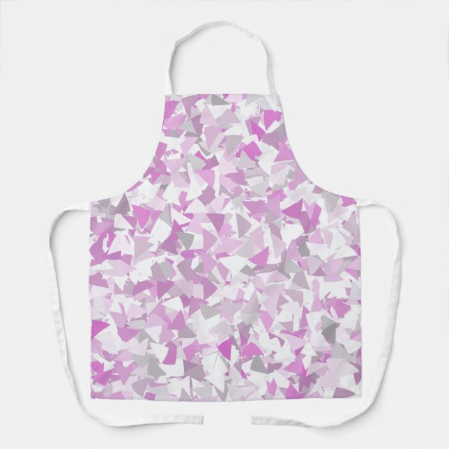 Purple Grey Triangle Pattern Apron (Front)