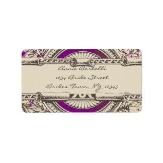 Purple Grey Vintage RSVP Return Address Label