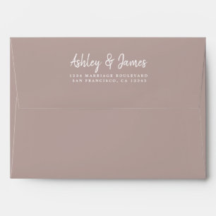 Purple Grey Wedding Return Address Envelope