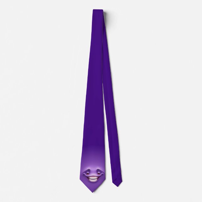 Purple grin emoji tie (Front)