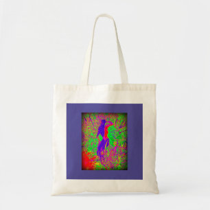 purple groovy hippie style mermaid tote bag