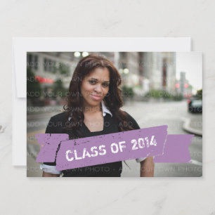 Purple Grunge Banner Grad Invitation