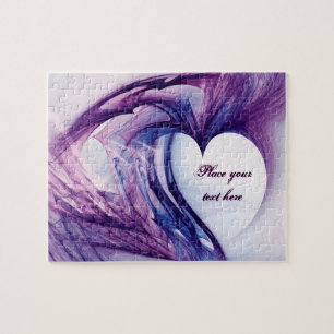 Purple Grunge Heart Jigsaw Puzzle