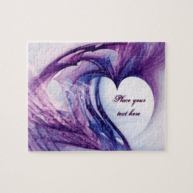 Purple Grunge Heart Jigsaw Puzzle (Horizontal)