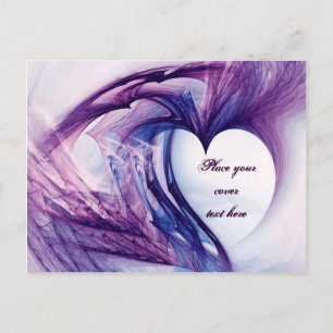 Purple Grunge Heart Postcard