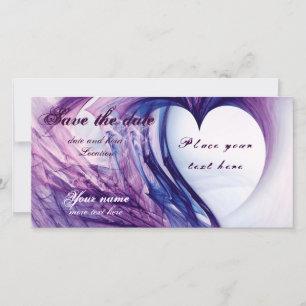 Purple Grunge Heart Save The Date