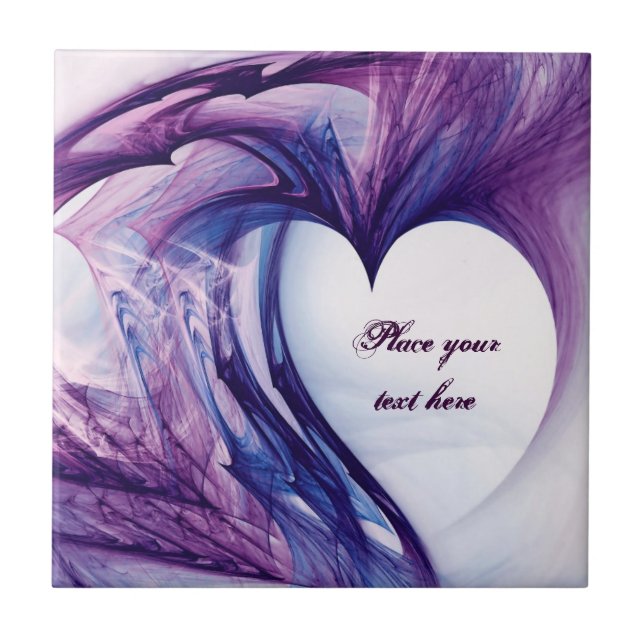 Purple Grunge Heart Tile (Front)